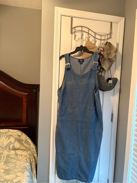 Ty Dresses & Skirts - Ty Denim Midi Pinafore Dress Blue